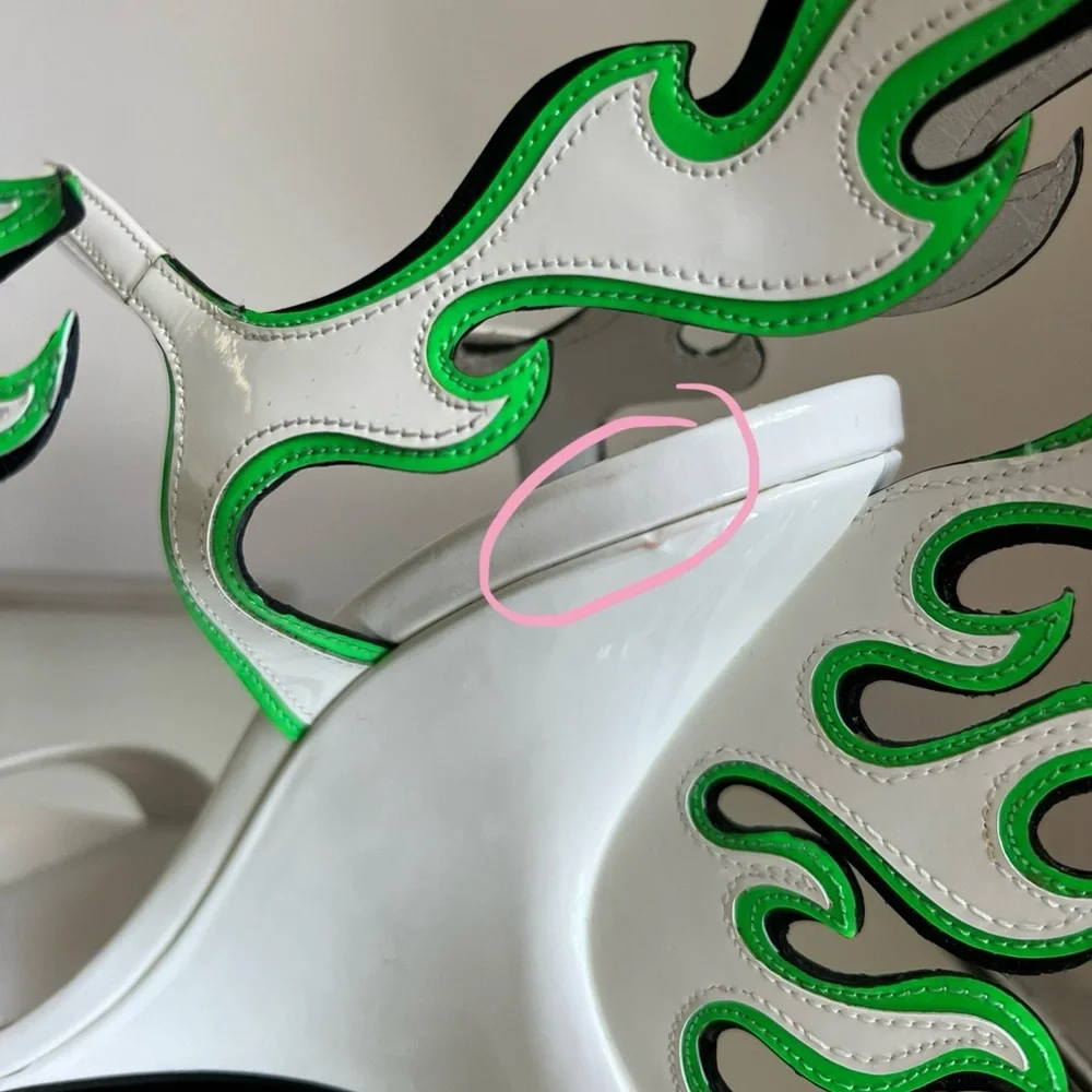 New PRADA Flame Patent-Leather Sandals 36 $1,100 - Picture 12 of 15